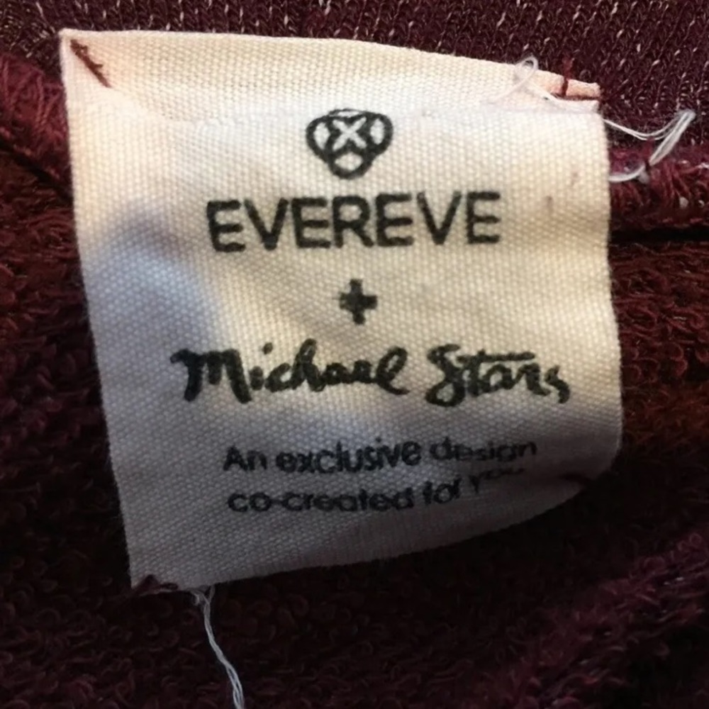 Evereve + Micheal Stars Women's M Burgundy Cowl Neck LS Midi Terry Sweater Dress - Picture 8 of 9